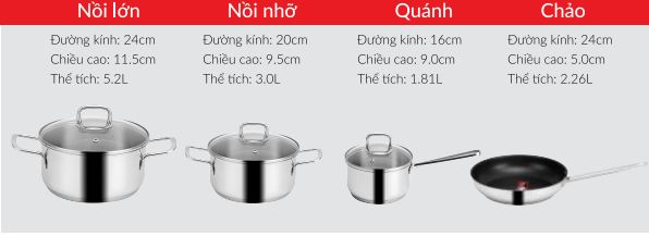Bộ nồi Eurosun MC-1603 Titanium
