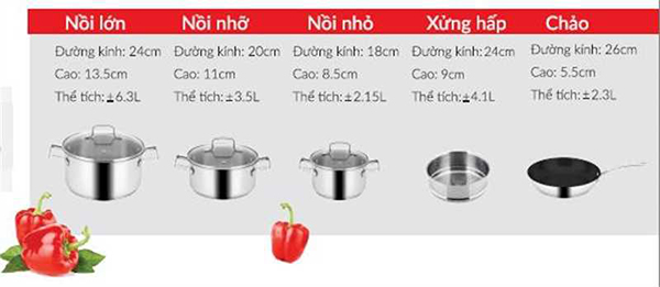Bộ nồi Eurosun MC-1702 Harmony